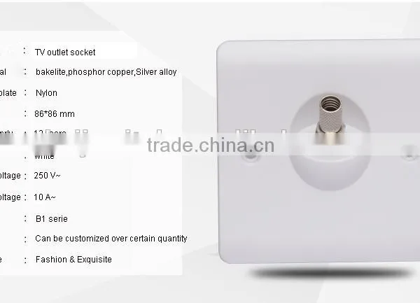 OEM Cheap Electrical White Bakelite Material 250v 10a tv Plug Socket photo-2