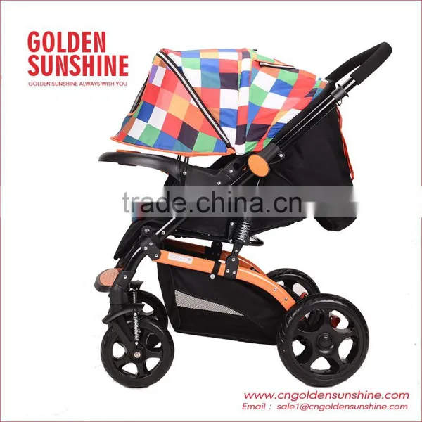 High Landscape Stroller| Baby Trolley | Pram | Carriage | Pushchair With Seat Cushion photo-4