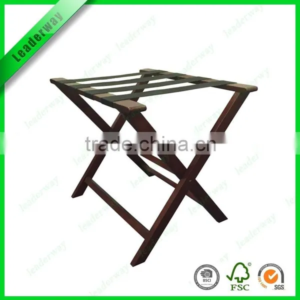 Popular Sale Hotel Bamboo Luggage Rack With Nylon Belt photo-5