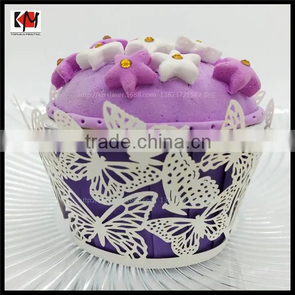 Laser Cut Paper Cupcake Wrappers for Cake Decorative photo-3