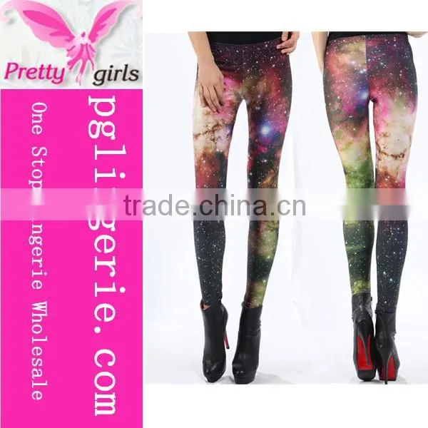 Popular Young Girls Blue Galaxy Print Legging,Sexy Galaxy Leggings,Colorful Galaxy Print Leggings photo-5