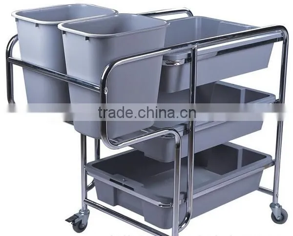 Hotel and Restaurant Stainless Steel Collecting Trolley Dish Collecting Cart photo-5