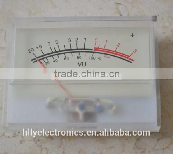 SD-740 Panel VU Meter 510uA 650 Ohm 80x60mm 12V Amber Lamp