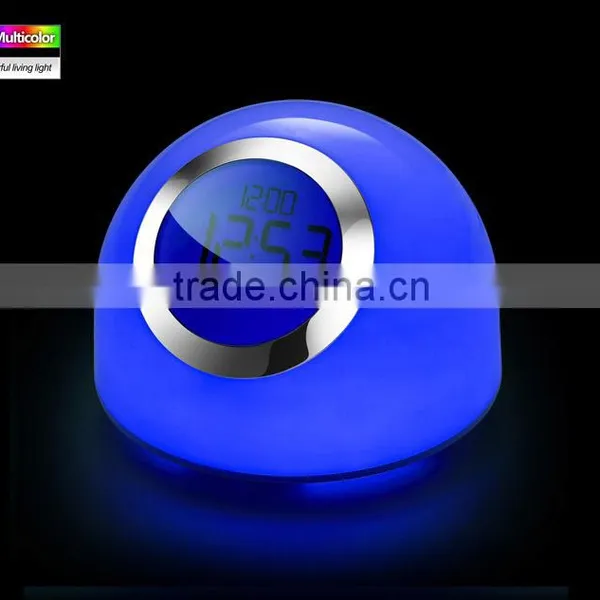 Multi Color Led Light Lamp With Digital Alarm Clock Lava Lamp 7 Color Chaning Night Light Touch Led Desk Table Lamp photo-5