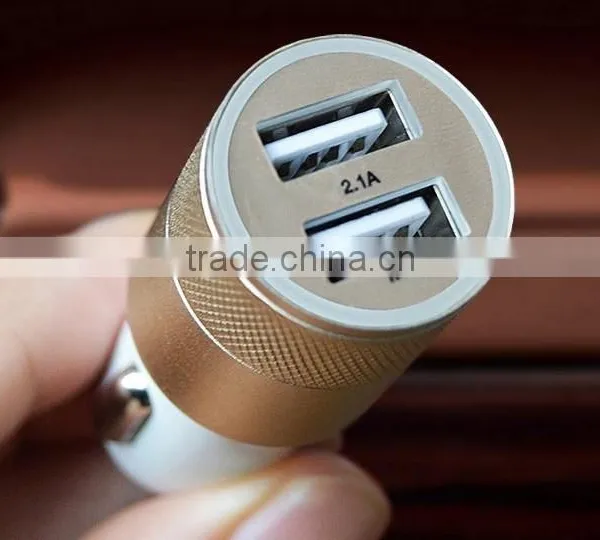Mini New Colorful 2.1 A Double USB Aluminum Alloy Car Charger photo-2
