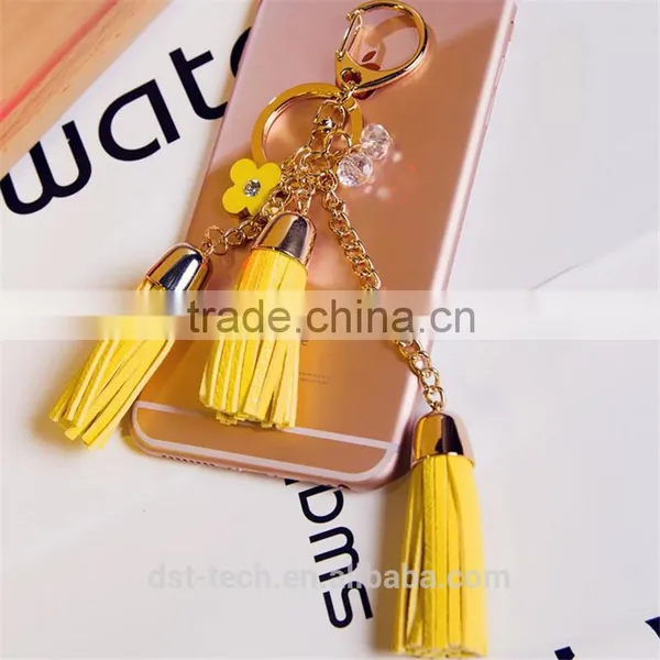 Luxury Leather Tassel Car Keychain photo-3
