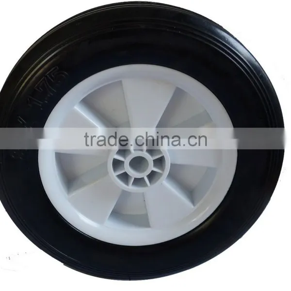 White Plastic Rubber Lawnmower Lawn Push Mower Wheel 8+ Inch Diameter photo-2