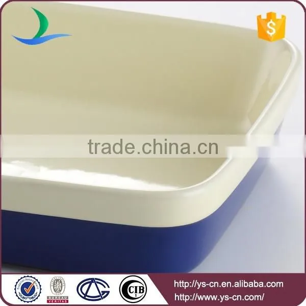 Good Quality Rectangular Dark Blue Ceramic Bakeware for Home photo-2