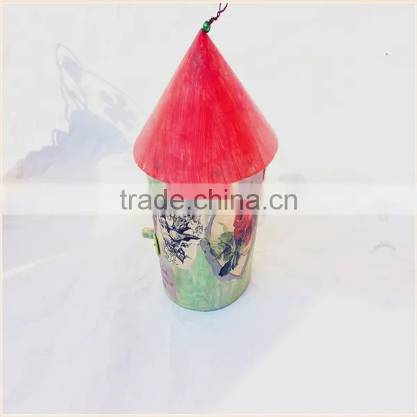 Customized Small Hanging Manufacturer Decorated Eco-friendly Wooden Bird House photo-3