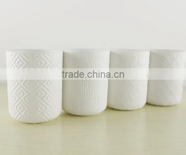 Custom Design Emboss Ceramic Candle Holder,tea Light Candlestick photo-5