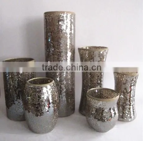 Hand Made Fancy Red Glass Cylinder Candle Holder Elegant Candle Holder For Wedding photo-3