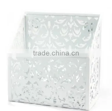 Flower Pattern Metal Punched Magnetic Desk Organizer Pen Holder photo-2