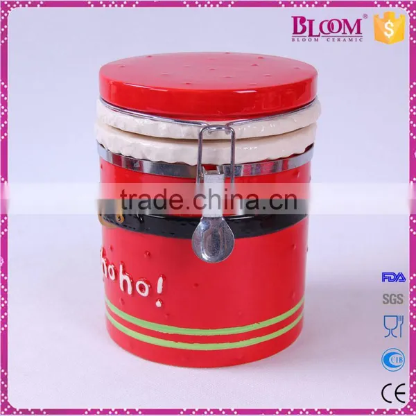 Christmas Decor Iron Desgin Ceramic Kitchen Canister photo-2
