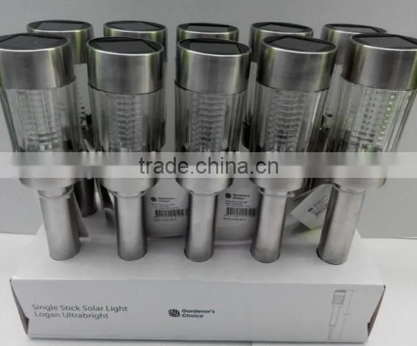 White Led Stainless Steel Tube Solar Light Garden Outdoor photo-3