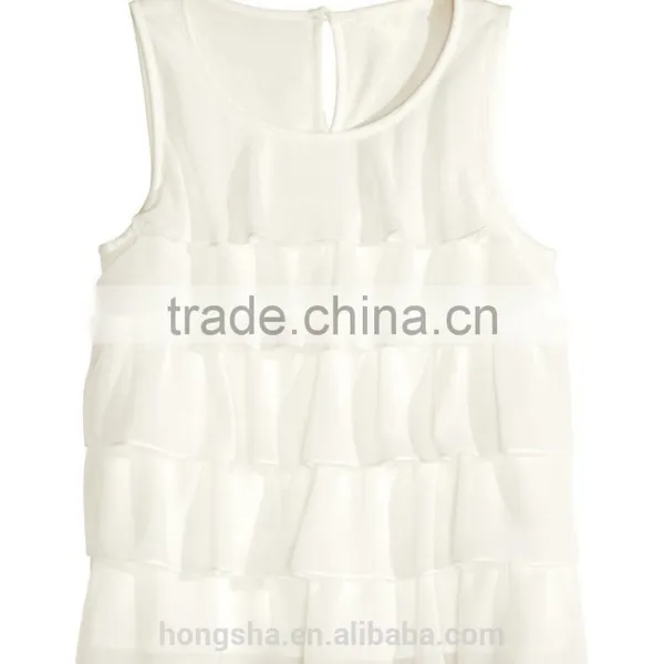 2016 Children Little Girls Flowy Tiered Sleeveless Top HST8035 photo-4