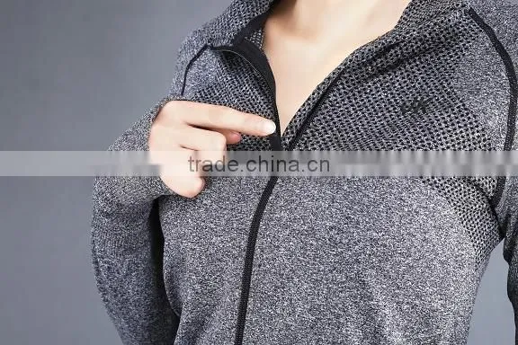 New Fashion Custom Ladies Nylon Soprt Seamless Jacket photo-3