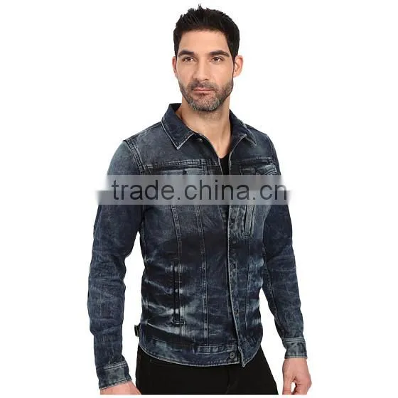 High Quality Men Jean Jacket Wholesale Slim for Sale Custom Your Own Design photo-4