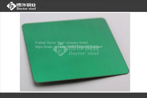 Foshan Supply Green Hairline Stainless Steel Sheet,color Decorative Stainless Steel photo-2