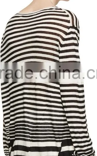 Mens 100% Cashmere Striped Pullover Sweater photo-3