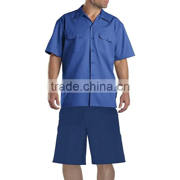 Wholesale Cheapest Summer Work Uniforms Short Sleeve Shirts and Short Pants Workwear photo-5