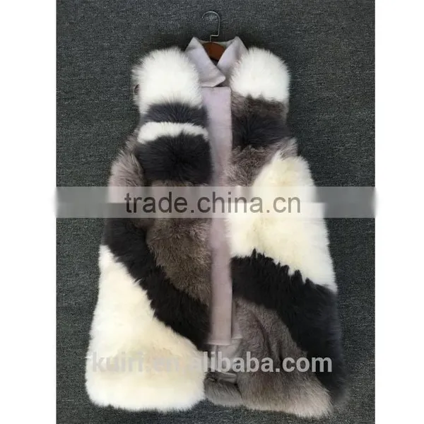 2016 New Design Woman Woolen Fox Fur Vest With Woolen Fur Overcoat photo-4