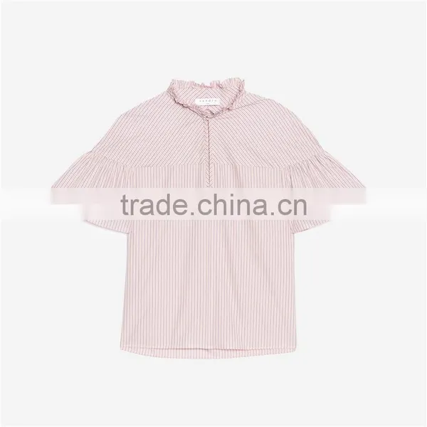 2017 OEM Loose-fitting Grandad-style Neckline Blouse Cloth Online photo-6