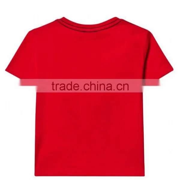 Red Color Print Funny Kids Custom t Shirt Boy Slim Fit Shirts Wholesale photo-2