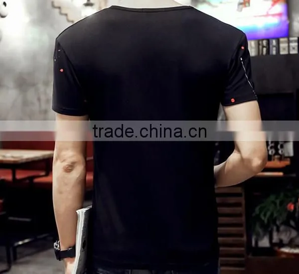 Han Edition Cultivate One's Morality Round Collar T-shirt Printing Shirt photo-4