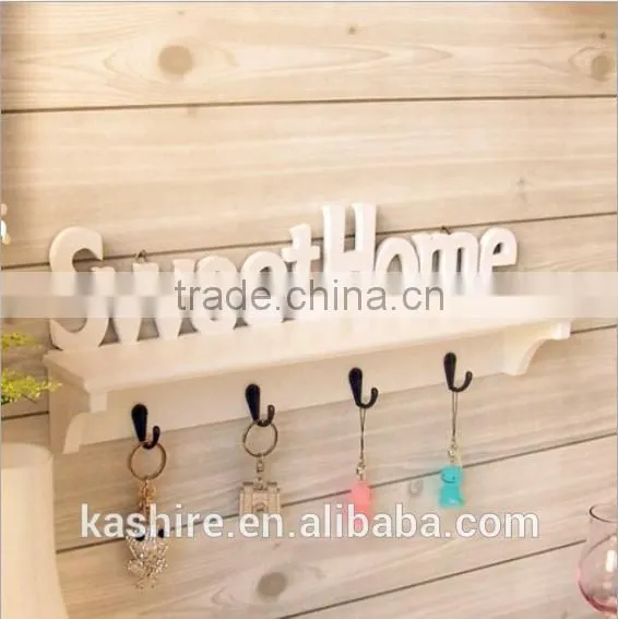 Sweet Home White Hanging Shelf Wooden Clothes Tree