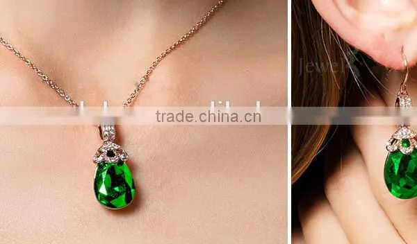 Wedding Bridal Party Crystal Rhinestone Pendant Necklace & Earrings Jewelry Sets photo-6