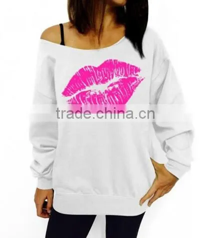 Lip Printed Women Blouse One Shoulder Blouses Spring Summer Shirts Blusas Mujer photo-5