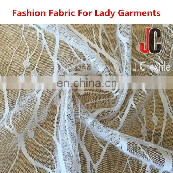 Wholesale JC AL8065 Polyester Spandex Chemical Lace Fabric for Wedding Dress photo-2