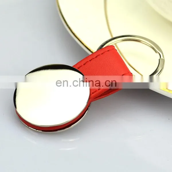 Custom Art and Crafts Bulk Cheap Fancy Blank pu Car Leather Metal Keychains With Logo photo-5