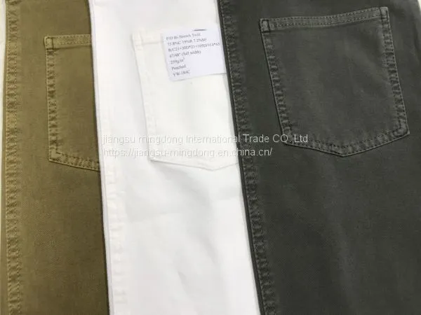 73.8%Cotton 19%Rayon 7.2%Spandex Bi-Stretch Peached Twill Fabric photo-3