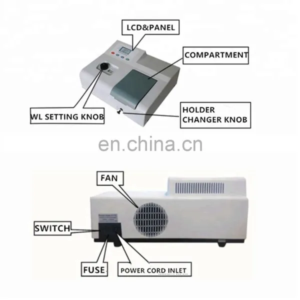 722/V1000 Cheap Single Beam Visible Spectrophotometer for Education photo-5