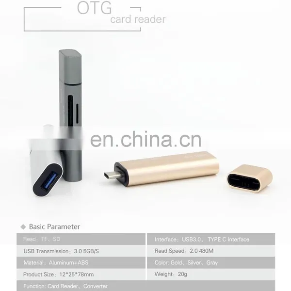 3 in 1 Multifunction USB-C Type C/USB 3.0/Micro USB/OTG TF SD MS Card Reader photo-3