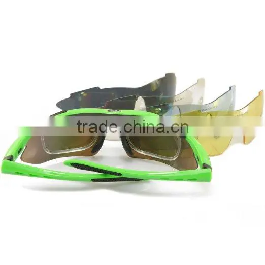 Green Frame Outdoor Hunting Golf Fishing Hiking Sport Riding Skiing Uv400 Polarized Sunglasses Glasses 5 Lenses Case photo-3