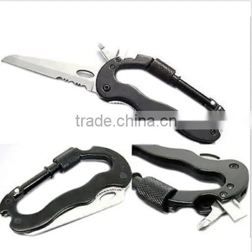 Multi Function Hiking Survival Rock Climbing Gear Knife Carabiner Tool photo-4