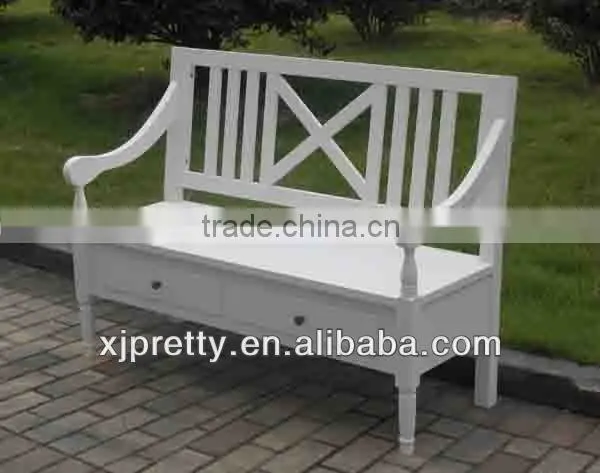 Indoor 2 Seats Wooden KD Armrest Storage Bench/sofa photo-2