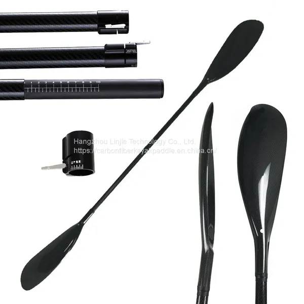 2 Pieces Aliminium Adjuster Adjustable 100% Carbon Fiber Kayak Paddle Wing With Oval Shaft