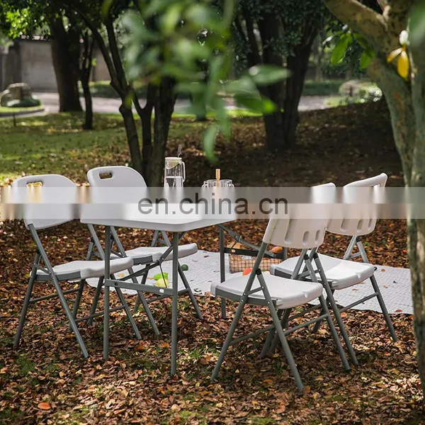Factory Direct Supply Sturdy Rust Resistant Bar Banquet Plastic Folding Tables and Chairs for Events Outdoor Table photo-2
