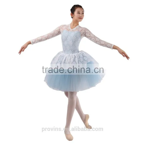 New Dansgirl Long Lace Sleeves Ballet Tutus Performance Ballet Dress Adult Dance Dress photo-2
