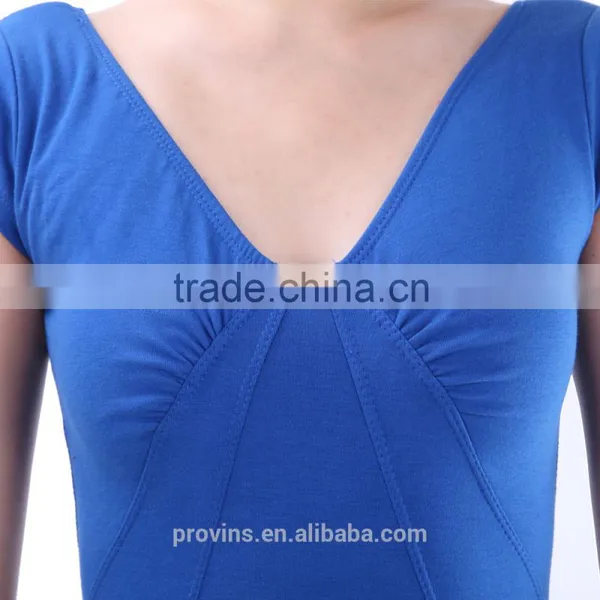 Short Sleeve Gymnastics Leotard, Gymnastic Leotards for Girls, Cotton Spandex Gymnastics Leotards photo-5