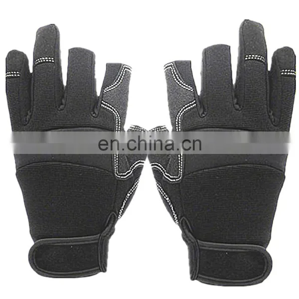 Microfiber Touch Screen Synthetic Leather Driver Gloves With Elastic Cuff
