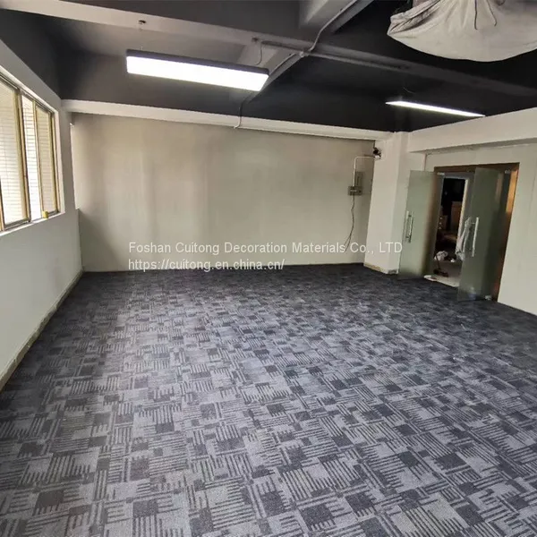 Horizontal Stripe PVC Sheet Floor Carpet Stone Plastic Floor Tile Office Showroom Clothing Store Milk Teahouse Glue photo-5