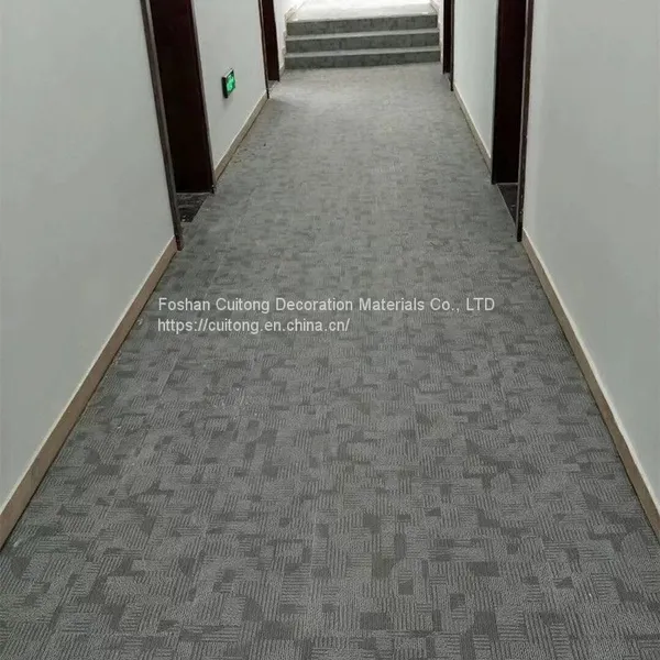 Horizontal Stripe PVC Sheet Floor Carpet Stone Plastic Floor Tile Office Showroom Clothing Store Milk Teahouse Glue photo-2