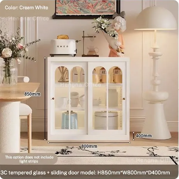 Commercial Grade Metal Coffee Station Sideboard, Reeded Glass Metal Credenza for Queensland Cafes and Bistros, Durable Industrial Display Unit photo-2
