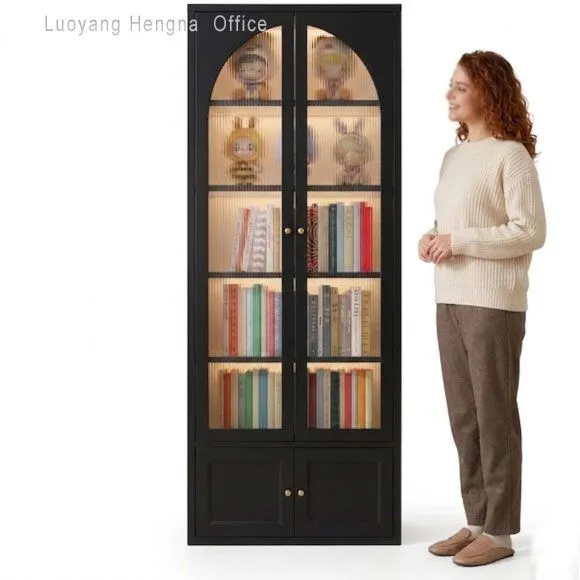 Tall White Glass Display Cabinet With Lock — Secure Locked Storage for Beauty Salons & Jewelry photo-3
