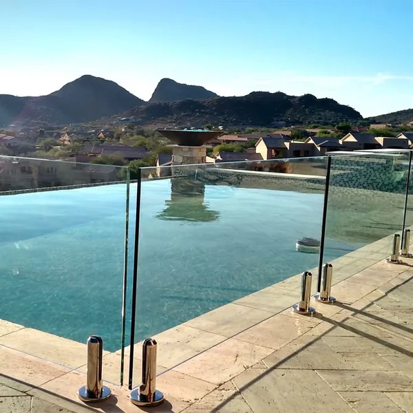 Glass Spigots for Swimming Pool Fencing and Balcony Railing Duplex 2205 Round Shape Mirror Finish Saltwater Resistant photo-2