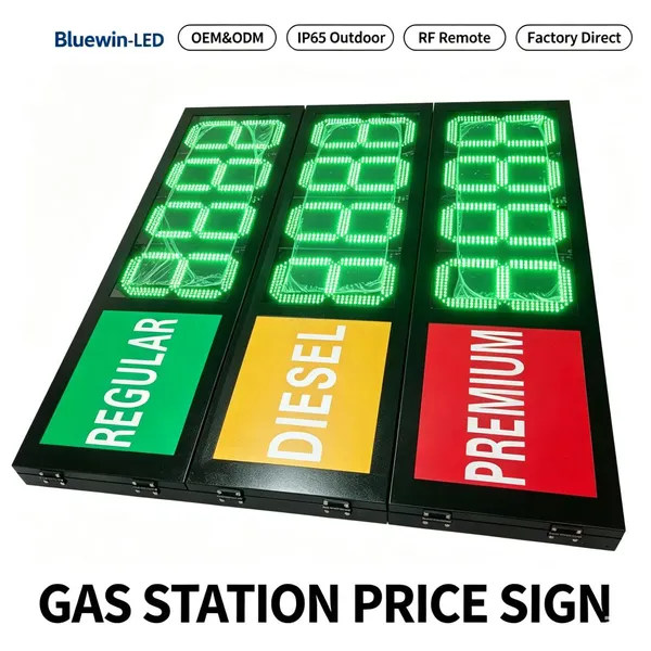Low Price 8“10”12“16”18“24” LED Sign 7 Segment Wireless Wifi Gas Station LED Sign Board Price